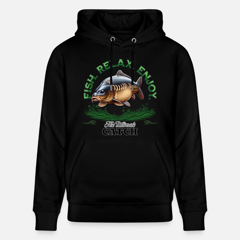 Carpe Fish Relax Enjoy - Sweat à capuche bio CRUISER Stanley/Stella Unisexe - noir