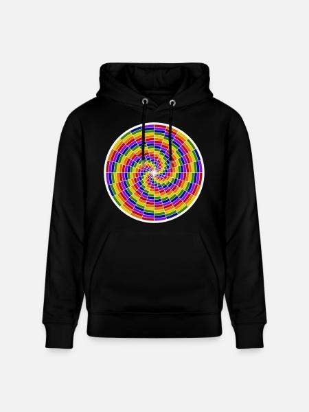 Colored Spiral Art Design - Stanley/Stella CRUISER Unisex Organic Hoodie - black