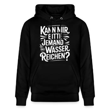 Kann mir bitte jemand das Wasser reichen - Stanley/Stella Unisex Bio-Hoodie CRUISER  - Schwarz - Vorne - Alina (178cm) & Michal (187cm)