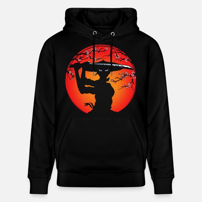 Samurai-Mädchen - Stanley/Stella Unisex Bio-Hoodie CRUISER  - Schwarz