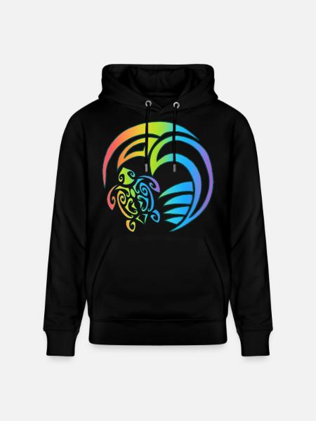 Schildkröte und buntes Meer - Stanley/Stella Unisex Bio-Hoodie CRUISER  - Schwarz