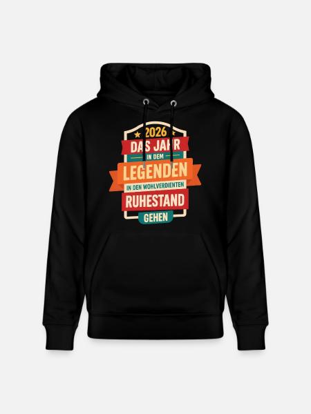 2026 Legend Pensionering Pensionist Pensionist Gave - Stanley/Stella CRUISER økologisk unisex-hoodie - sort