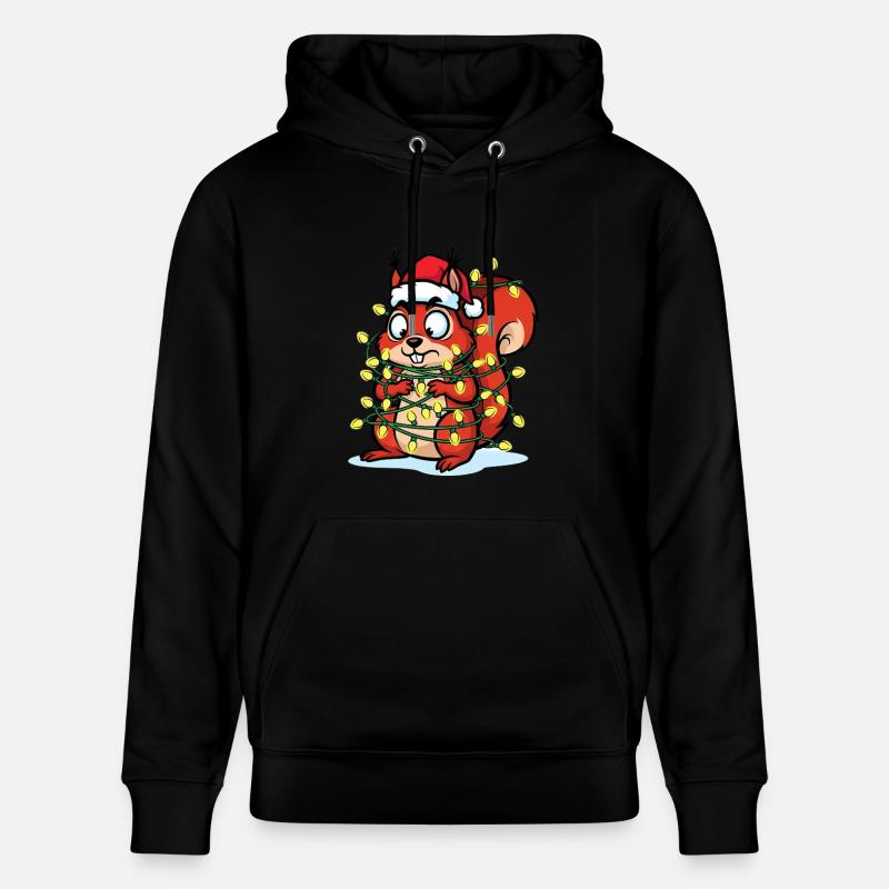 Écureuil à la lumière de Noël - Sweat à capuche bio CRUISER Stanley/Stella Unisexe - noir