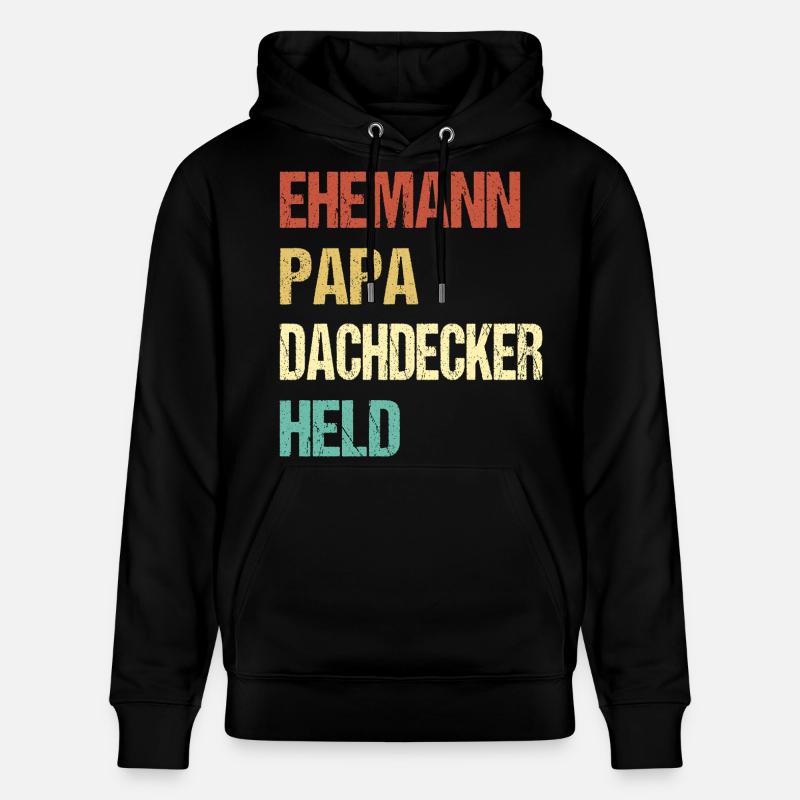 Dachdecker Papa - Stanley/Stella Unisex Bio-Hoodie CRUISER  - Schwarz