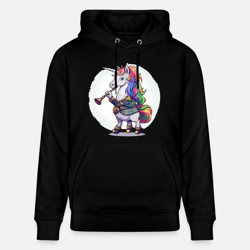Buntes Einhorn mit Trompete - Stanley/Stella Unisex Bio-Hoodie CRUISER  - Schwarz
