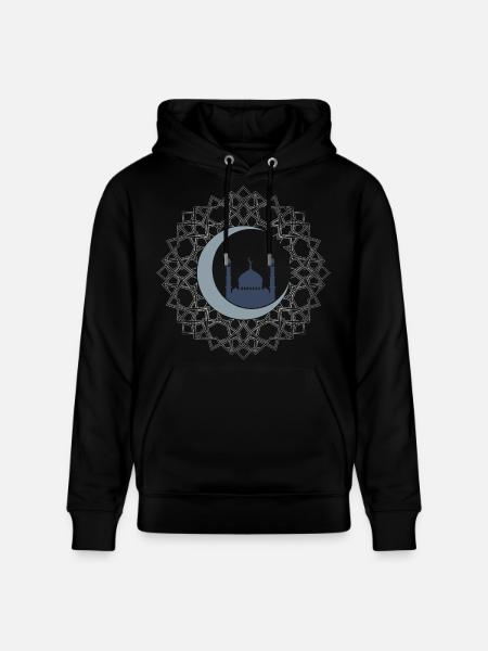 Islamic Art Mosque Crescent Moon Elegant - Stanley/Stella CRUISER Unisex Organic Hoodie - black