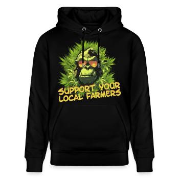 Support your local farmers - Stanley/Stella Unisex Bio-Hoodie CRUISER  - Schwarz - Vorne - Alina (178cm) & Michal (187cm)