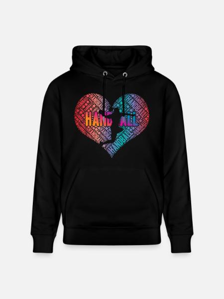 Handball Player Heart - Stanley/Stella CRUISER Unisex Organic Hoodie - black