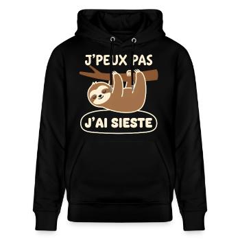 Luiaards Dutje - Stanley/Stella Uniseks bio-hoodie CRUISER  - zwart - Voor - Alina (178cm) & Michal (187cm)