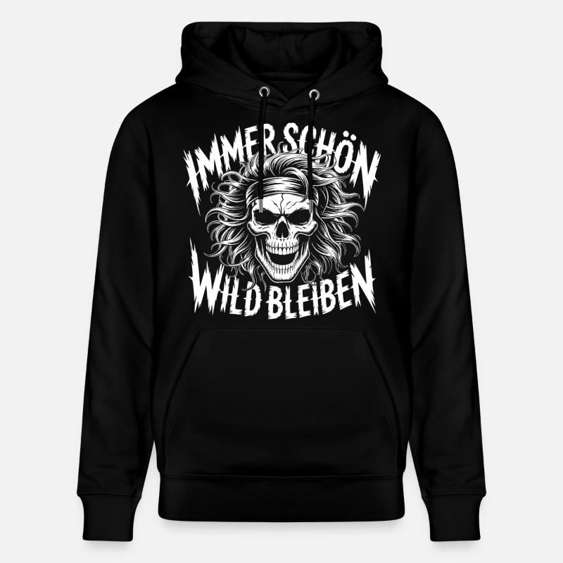 Crâne Toujours Reste Sauvage - Sweat à capuche bio CRUISER Stanley/Stella Unisexe - noir