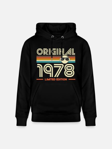 Original 1978 Limited Edition Retro - Stanley/Stella CRUISER Unisex Organic Hoodie - black