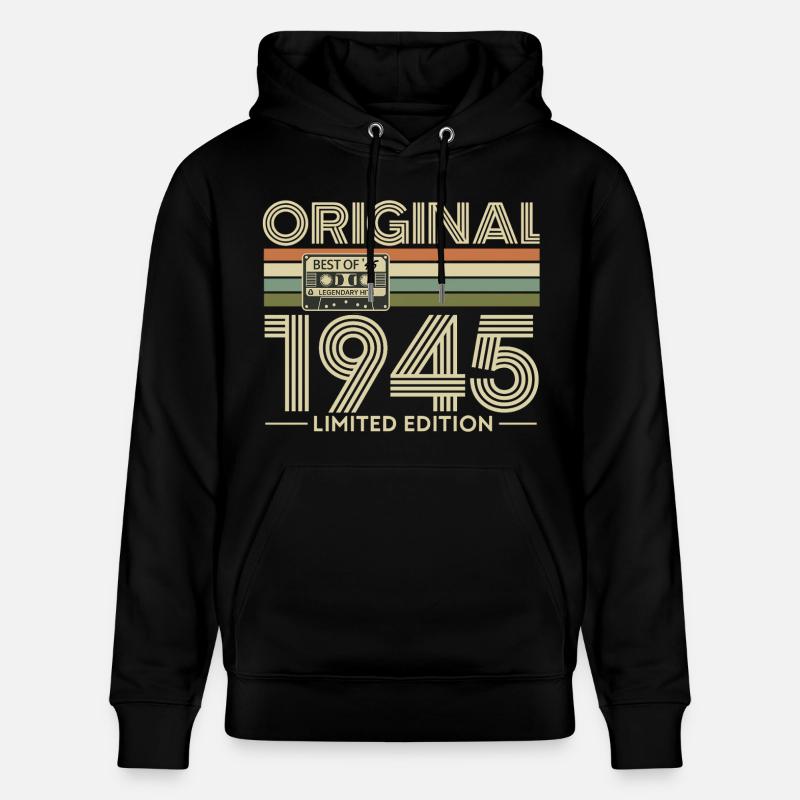 Original 1945 Édition limitée Cassette - Sweat à capuche bio CRUISER Stanley/Stella Unisexe - noir
