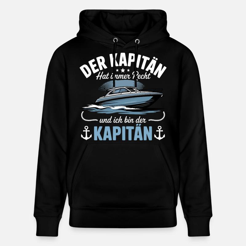 Capitaine de bateau, permis de bateau - Sweat à capuche bio CRUISER Stanley/Stella Unisexe - noir
