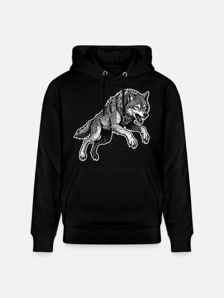 Wild Wolf Race Maskottchen Alpha Wolf - Stanley/Stella Unisex Bio-Hoodie CRUISER  - Schwarz