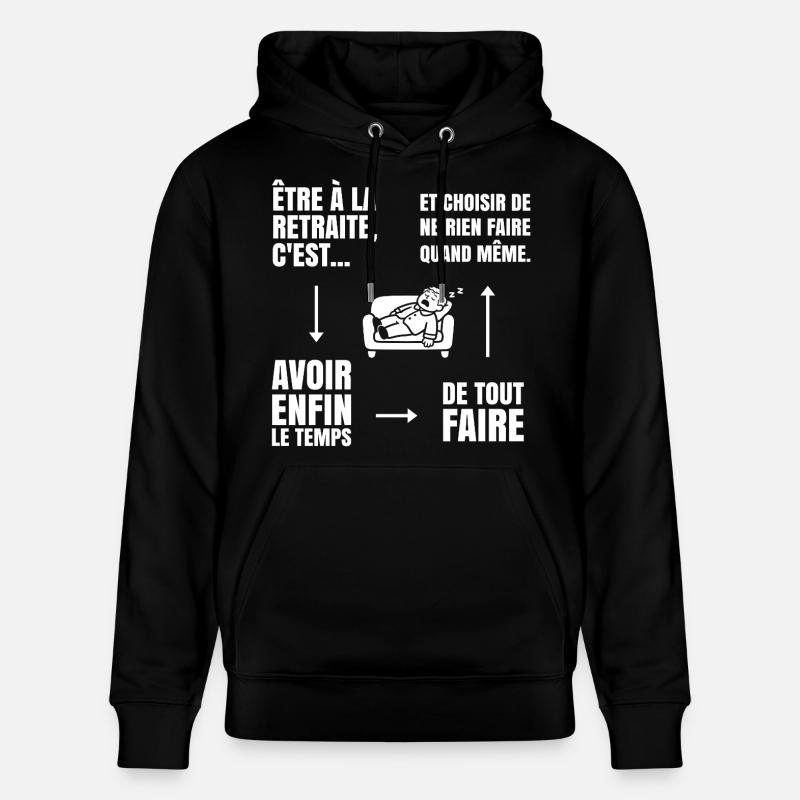 Die Kunst des Nichtstuns (weißer Text) - Stanley/Stella Unisex Bio-Hoodie CRUISER  - Schwarz
