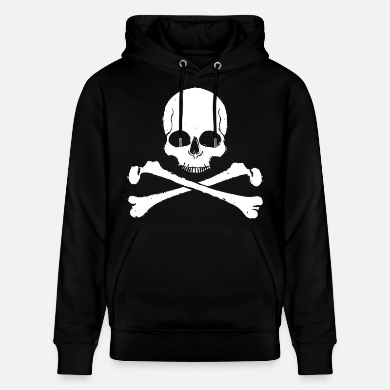 Skull Cross Pattern Skull - Stanley/Stella CRUISER Unisex Organic Hoodie - black