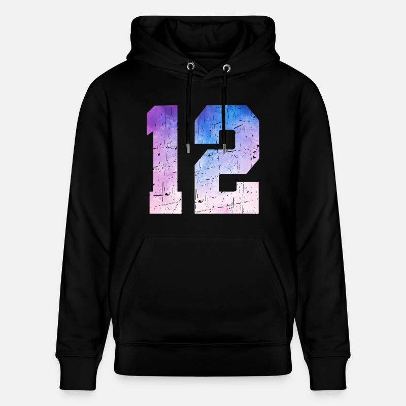 numéro 12 – Cadeau anniversaire 12 ans - Sweat à capuche bio CRUISER Stanley/Stella Unisexe - noir