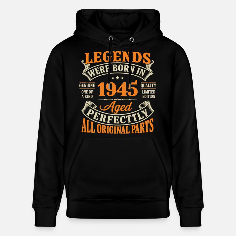 Legenden wurden 1945 perfekt gealtert - Stanley/Stella Unisex Bio-Hoodie CRUISER  - Schwarz