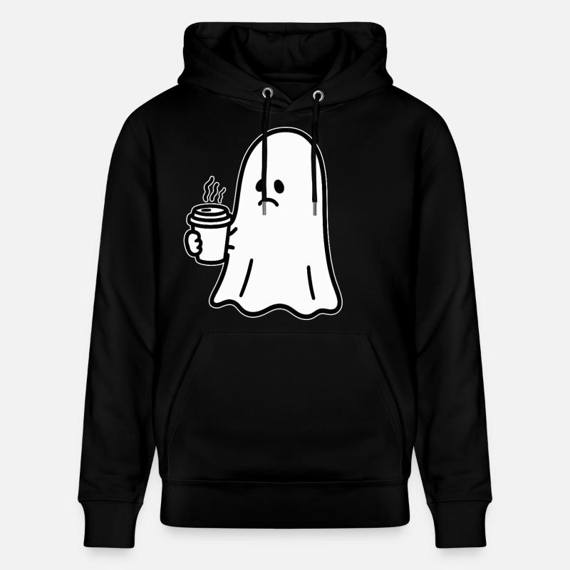 Geist Kaffee Halloween Süßes oder Saures - Stanley/Stella Unisex Bio-Hoodie CRUISER  - Schwarz