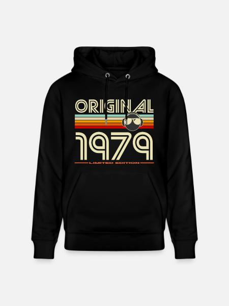Original 1979 Retro Stripes Tee - Stanley/Stella CRUISER Unisex Organic Hoodie - black