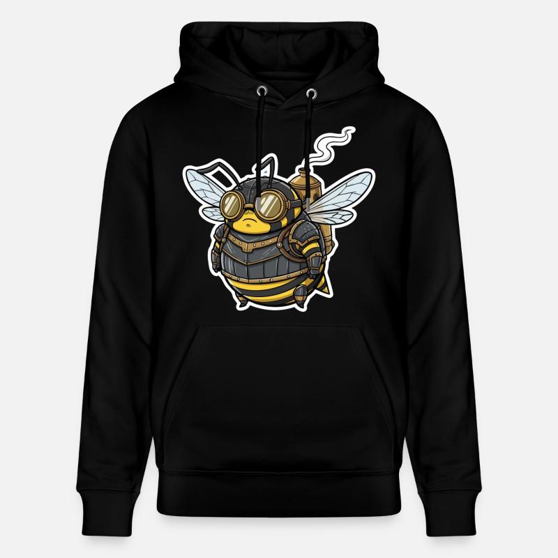 Steampunk Worker Bee Gepanzerte Brille - Stanley/Stella Unisex Bio-Hoodie CRUISER  - Schwarz