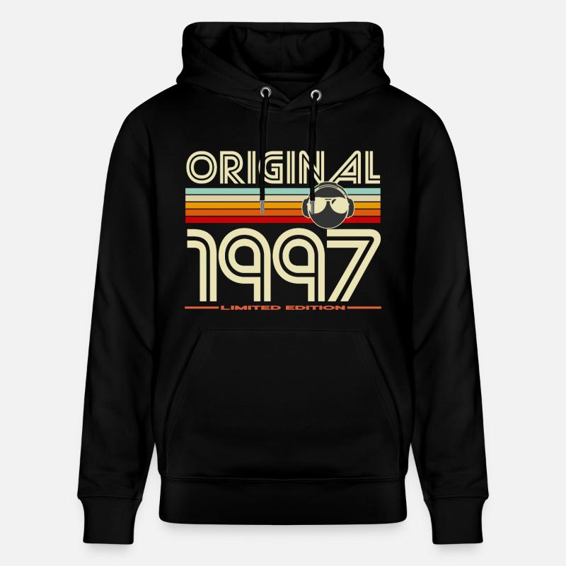 Original 1997: rétro écouteurs - Sweat à capuche bio CRUISER Stanley/Stella Unisexe - noir