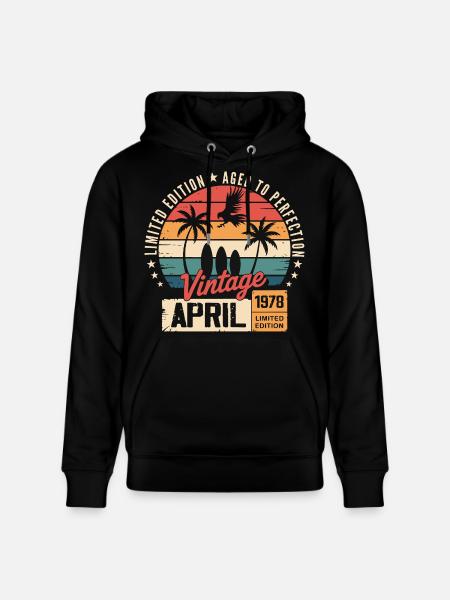 1978 April Birthday Legend April 1978 - Stanley/Stella CRUISER Unisex Organic Hoodie - black