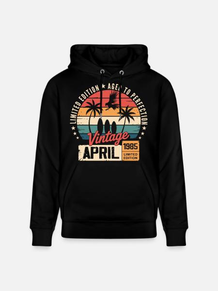 1985 April Birthday Legend April 1985 - Stanley/Stella CRUISER Unisex Organic Hoodie - black