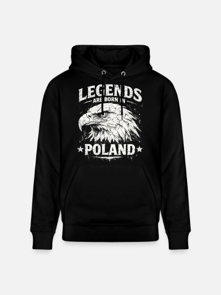 Poland Legend: White Eagle – Pride & Tradition - Stanley/Stella CRUISER Unisex Organic Hoodie - black