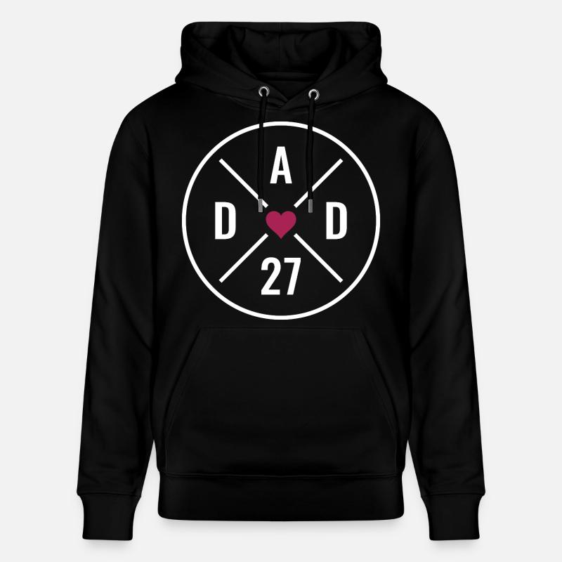 Dad 27 Herz - Stanley/Stella Unisex Bio-Hoodie CRUISER  - Schwarz