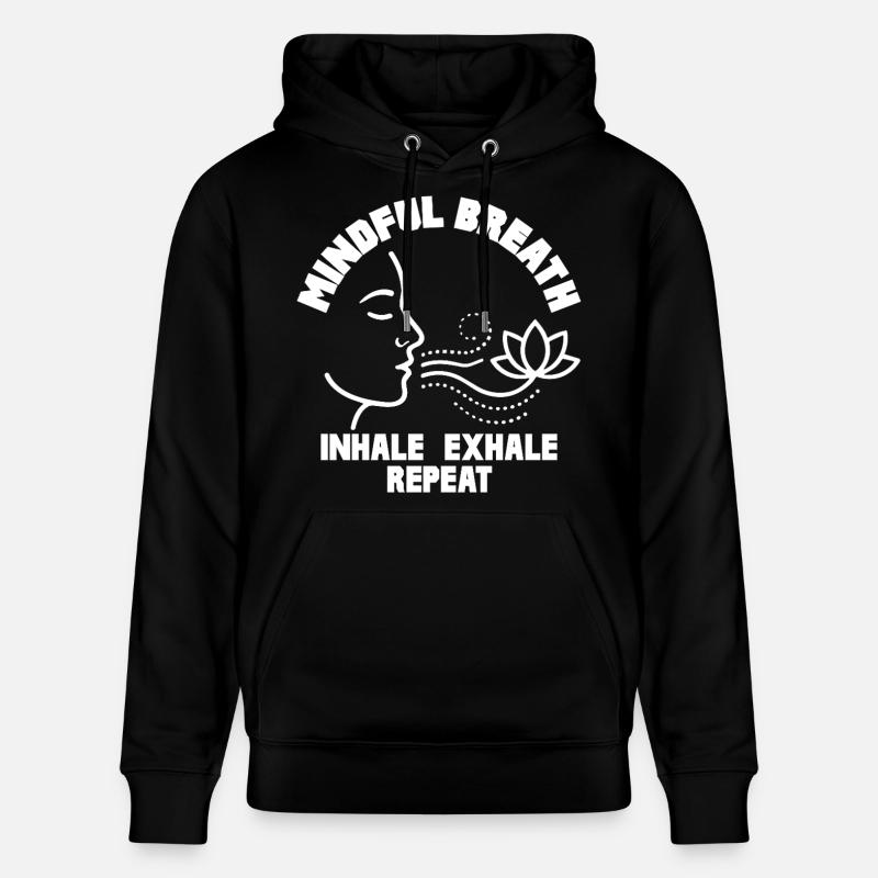 Mindful Breath Achtsamkeit Ruhe - Stanley/Stella Unisex Bio-Hoodie CRUISER - Schwarz