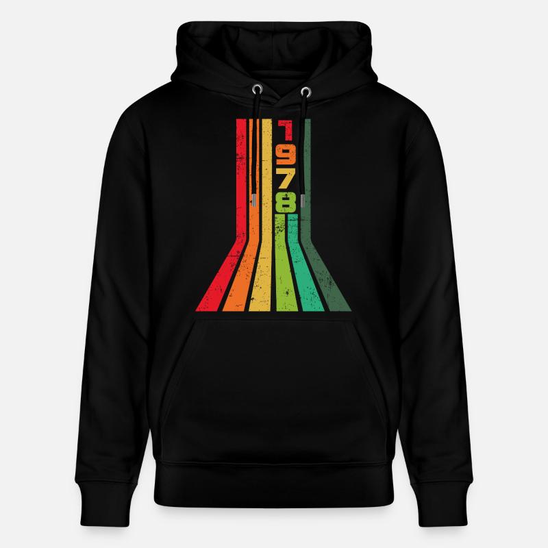 Rocznik 1978 - Ekologiczna bluza z kapturem typu unisex Stanley/Stella CRUISER - czarny