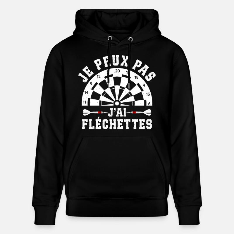 Je Peux Pas J'ai Fléchettes - Sweat à capuche bio CRUISER Stanley/Stella Unisexe - noir