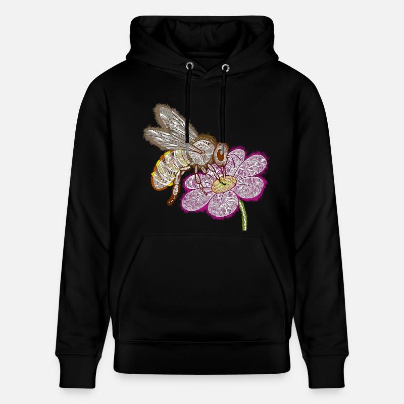 Zentangle Bee - Sweat à capuche bio CRUISER Stanley/Stella Unisexe - noir