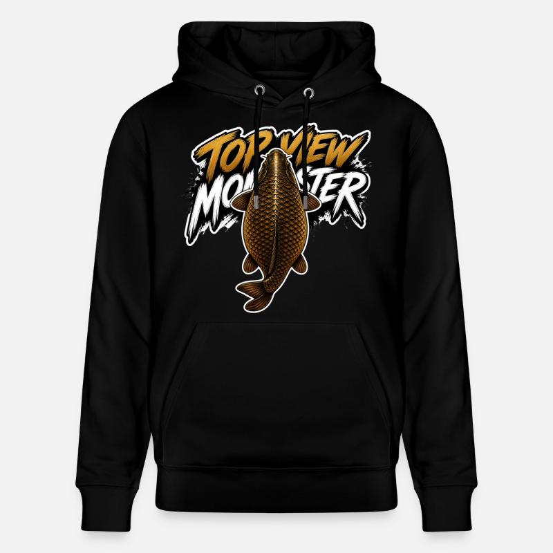 Vogelperspektive Monsterkarpfen – Kräftiges Angeldesign - Stanley/Stella Unisex Bio-Hoodie CRUISER  - Schwarz
