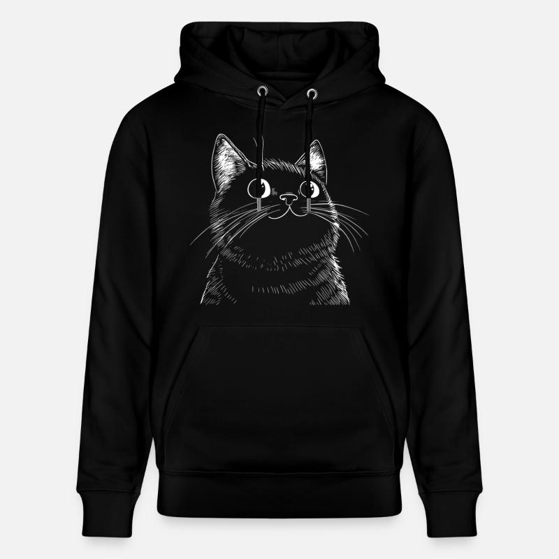 Sketch drôle de chat - Sweat à capuche bio CRUISER Stanley/Stella Unisexe - noir