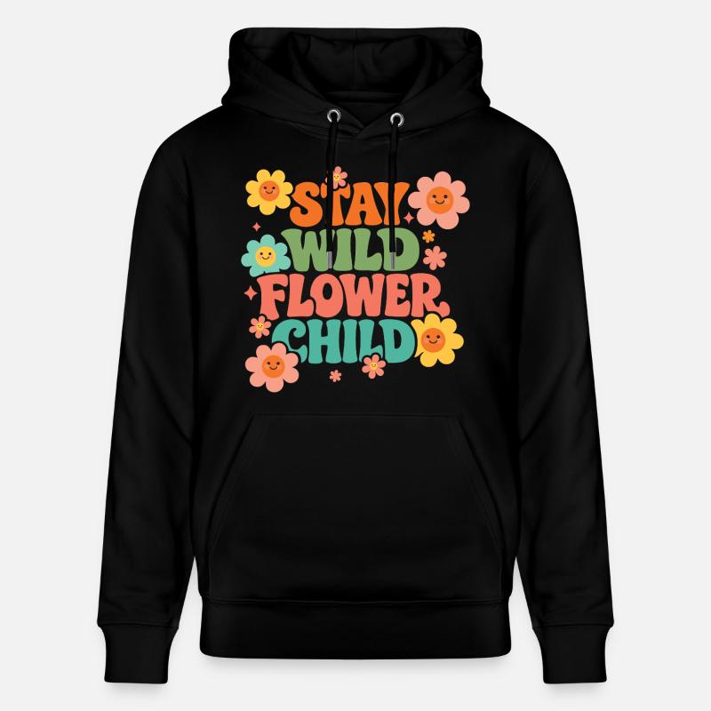 Reste l’enfant des fleurs sauvages - Sweat à capuche bio CRUISER Stanley/Stella Unisexe - noir