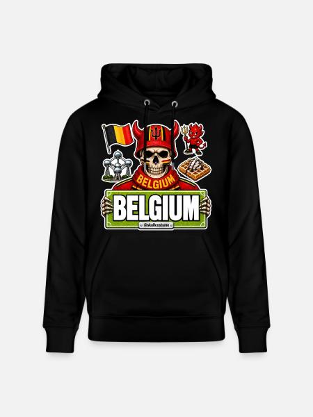 SkullCostume World Edition: Belgium - Stanley/Stella CRUISER Unisex Organic Hoodie - black