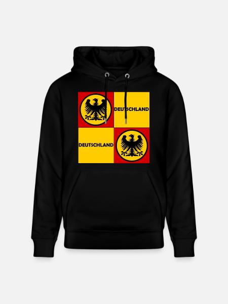 Deutschland Quadrat Wappen - Stanley/Stella Unisex Bio-Hoodie CRUISER  - Schwarz