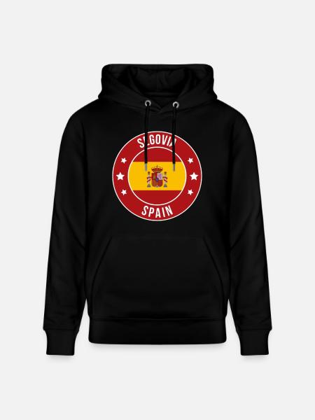 Segovia-Spanien-Rundflaggenabzeichen - Stanley/Stella Unisex Bio-Hoodie CRUISER  - Schwarz