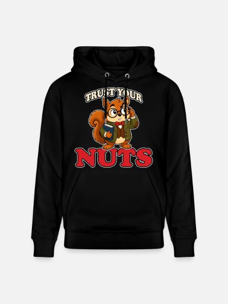 Faites confiance à vos noix Mascotte drôle du professeur écureuil - Sweat à capuche bio CRUISER Stanley/Stella Unisexe - noir