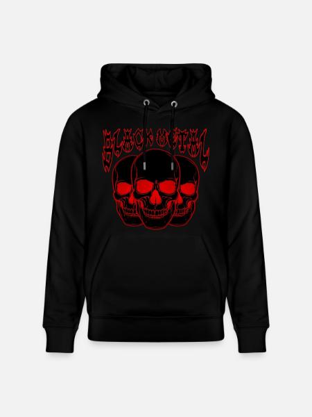 Triple skull Gothic - Stanley/Stella CRUISER Unisex Organic Hoodie - black