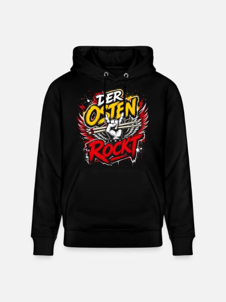 Der Osten rockt – Rock-Flag Design - Stanley/Stella Unisex Bio-Hoodie CRUISER - Schwarz