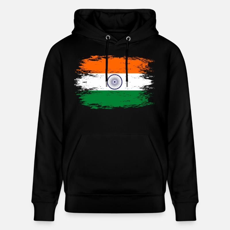 Drapeau de l’Inde aspect utilisé - Sweat à capuche bio CRUISER Stanley/Stella Unisexe - noir