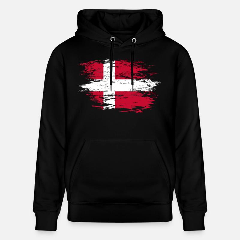 Drapeau du Danemark utilisé - Sweat à capuche bio CRUISER Stanley/Stella Unisexe - noir