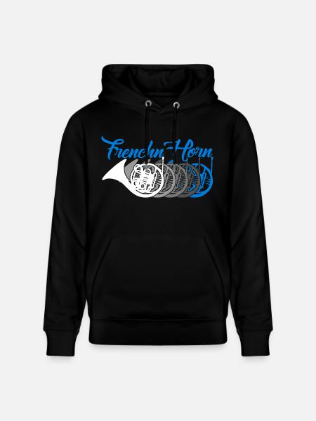 Funny French Horn - Stanley/Stella CRUISER Unisex Organic Hoodie - black