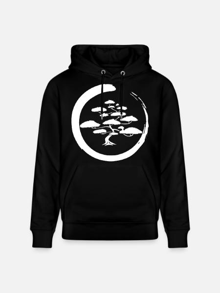 White Japanese tree - Stanley/Stella CRUISER Unisex Organic Hoodie - black