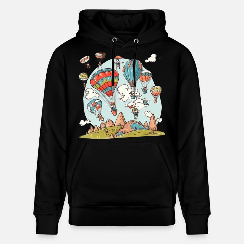 Doodle ballon - Sweat à capuche bio CRUISER Stanley/Stella Unisexe - noir