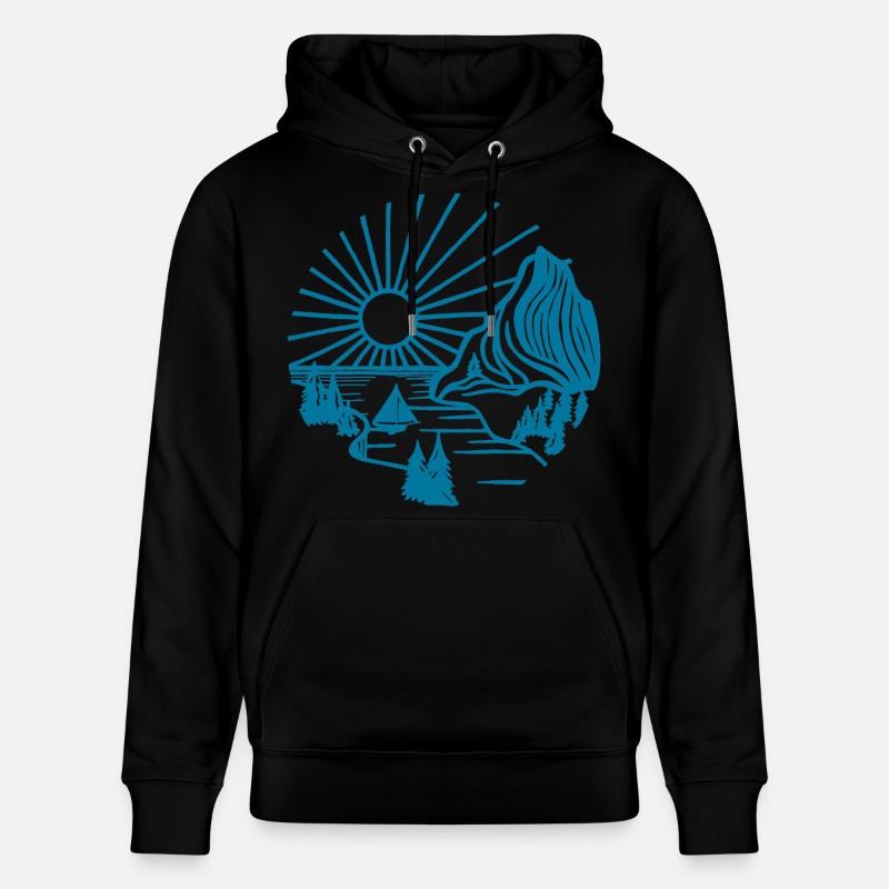 Paysage de vacances (bleu) - Sweat à capuche bio CRUISER Stanley/Stella Unisexe - noir