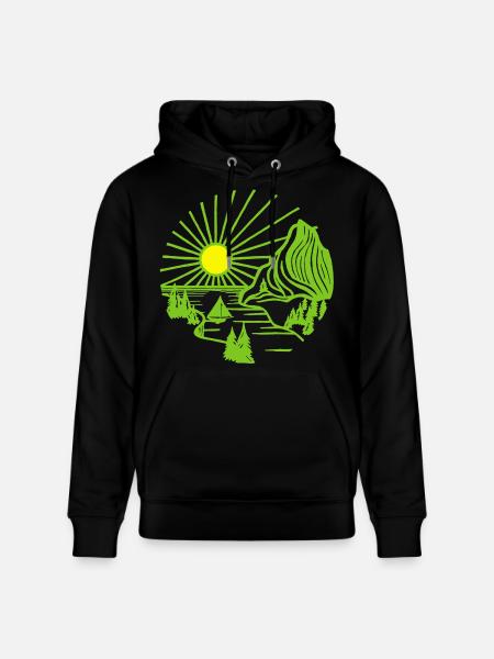 Paysage de vacances (vert) - Sweat à capuche bio CRUISER Stanley/Stella Unisexe - noir